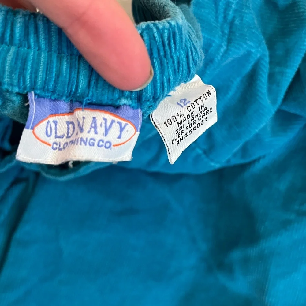 Vintage 90s Old Navy Girls 8/10 Blue Corduroy Snap Midwest Cowgirl Skort Preppy